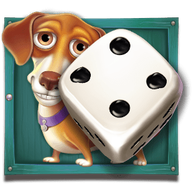 Dachshund with a four-pip die